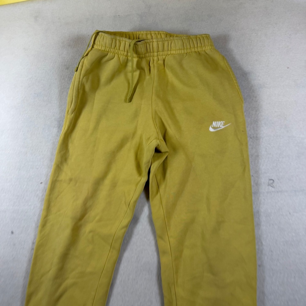 Nike Sportswear Fleece Joggers Mustard Yellow Mens XS Tapered Sweatpants‎ 7668